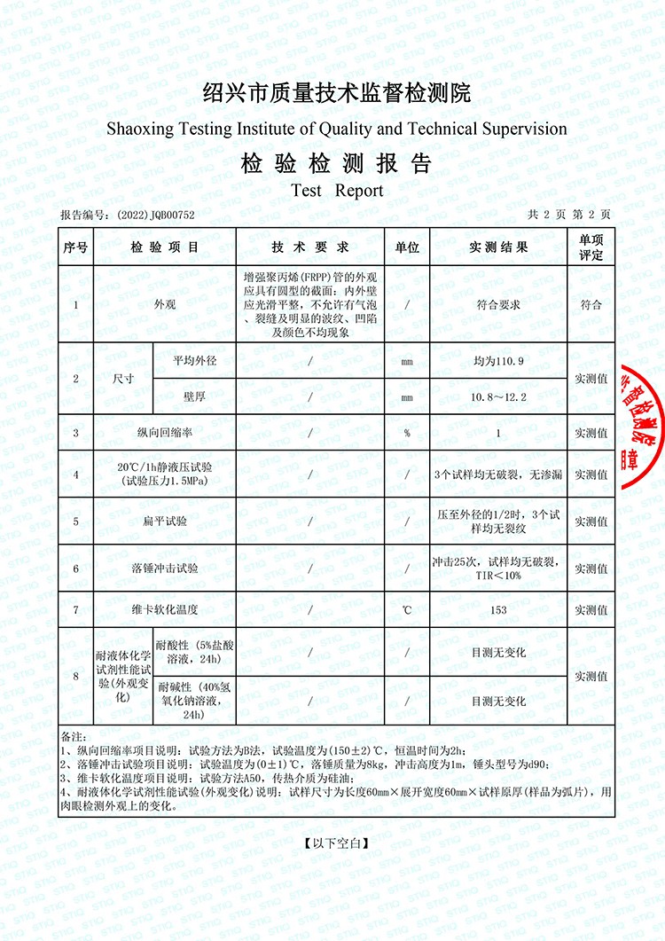 FRPP管材检验报告